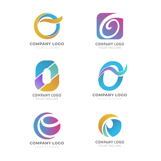 Free vector flat design o logo templates pack