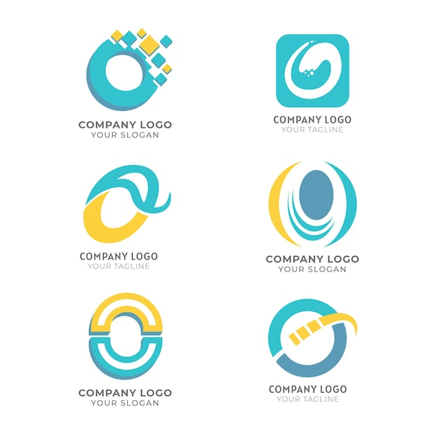 Flat design o logo templates pack