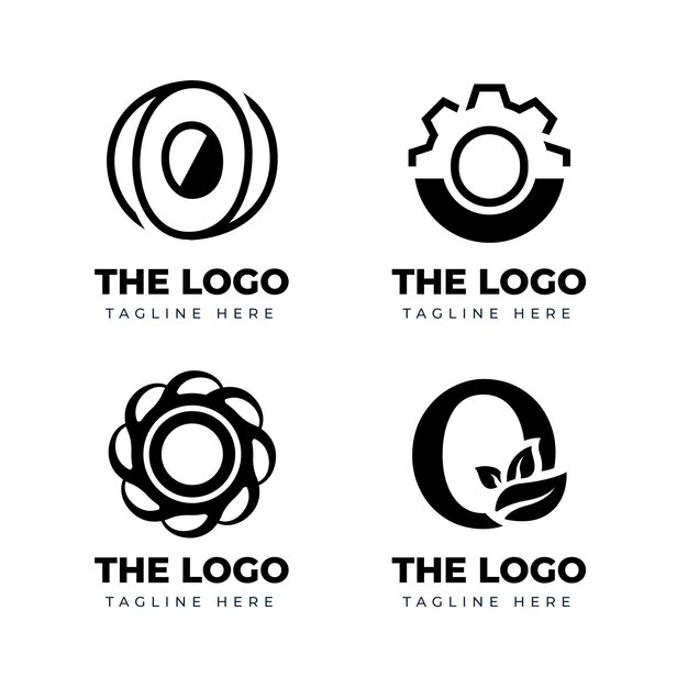 Free vector flat design o logo templates set