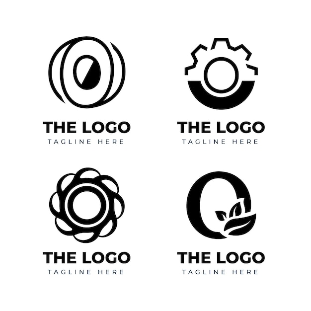 Flat design o logo templates set