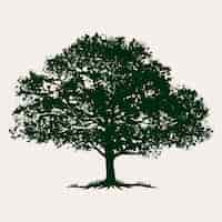 Free vector flat design  oak tree silhouette