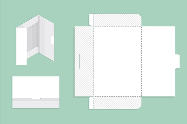 무료 벡터 상자 다이 컷 템플릿의 평면 디자인