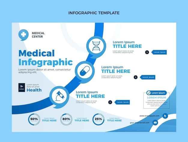 의료 infographic의 평면 디자인