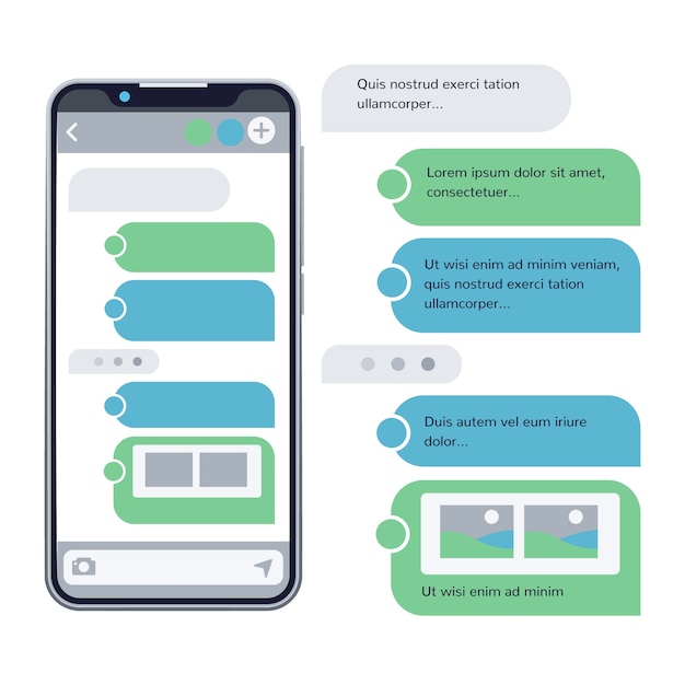 Плоский дизайн телефонного текстового пузыря