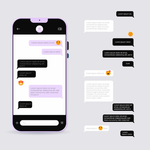 Бесплатное векторное изображение Плоский дизайн телефонного текстового пузыря