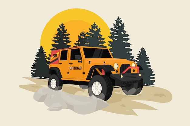 Free vector flat design offroad illustration