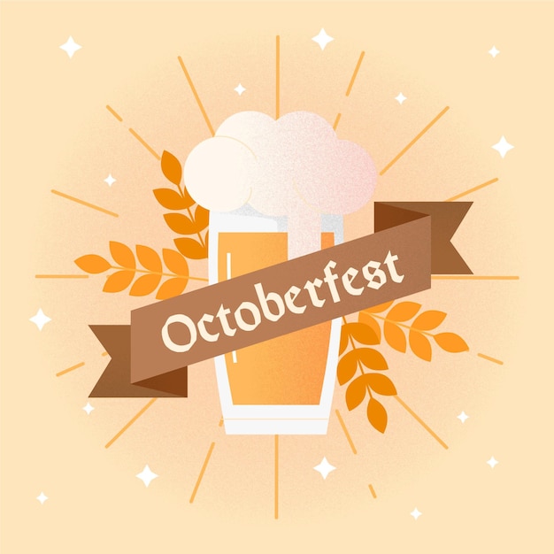 Free vector flat design oktoberfest background with pint