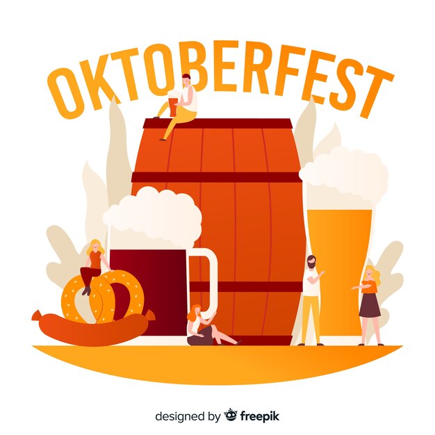 Flat design oktoberfest background