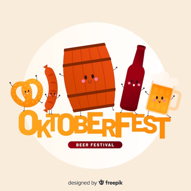 Flat design oktoberfest background