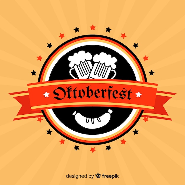 Flat design oktoberfest background