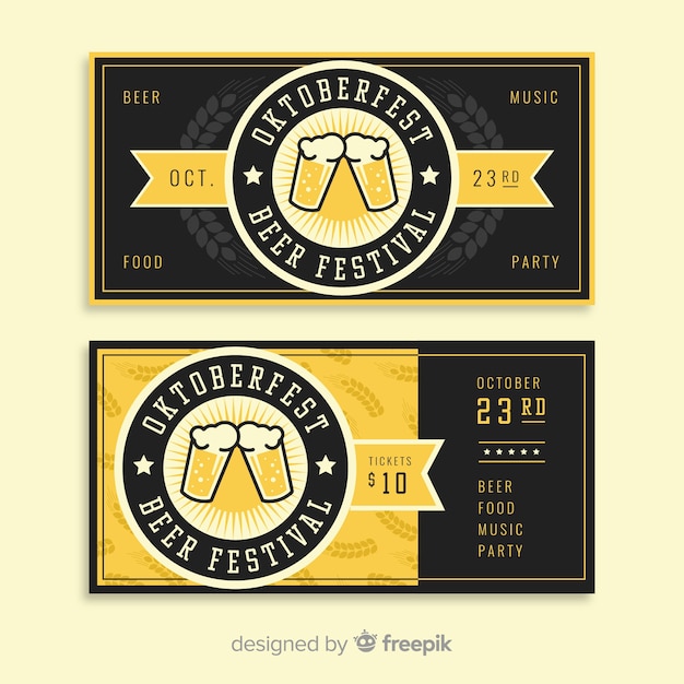 Flat design oktoberfest banner template