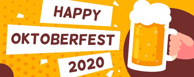 Flat design oktoberfest banner