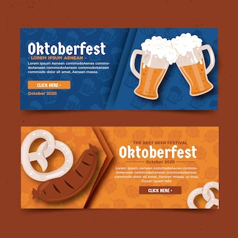 Flat design oktoberfest banners