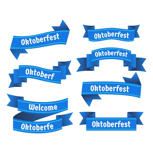 Free vector flat design oktoberfest bitch ribbons