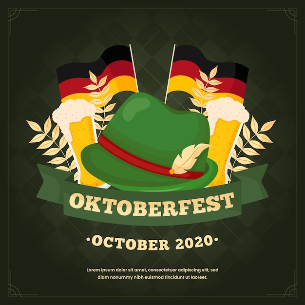 Vettore gratuito concetto di design piatto oktoberfest