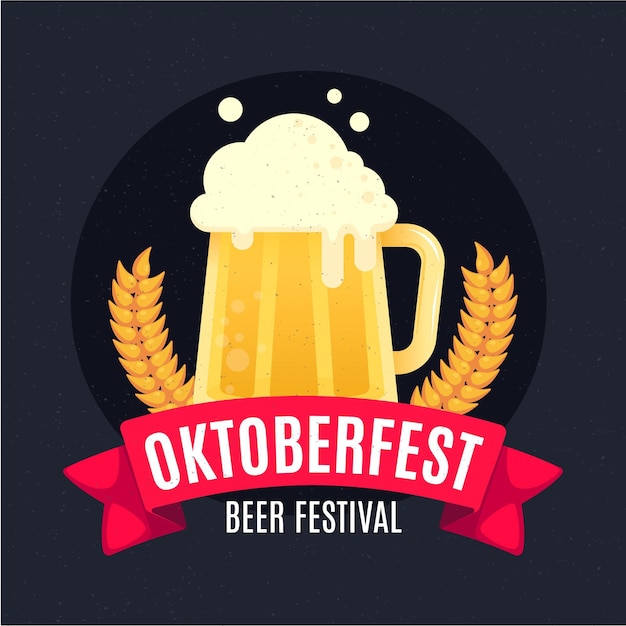 Flat design oktoberfest concept