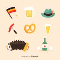 Free vector flat design oktoberfest element collection