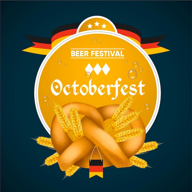 Flat design oktoberfest event illustration