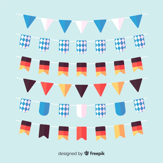 Flat design oktoberfest garland collection