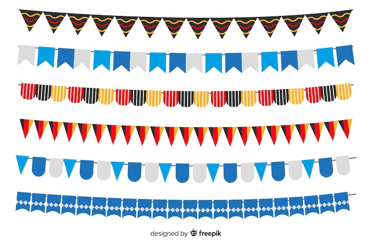 Free Vector flat design oktoberfest garland collection