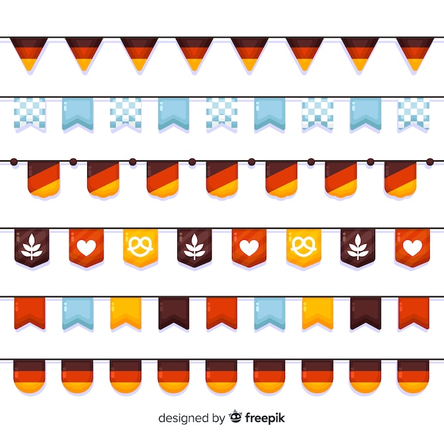 Flat design oktoberfest garland collection