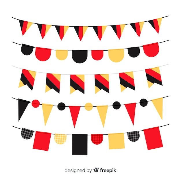 Free vector flat design oktoberfest garland collection