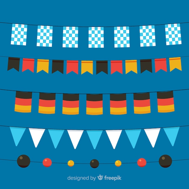 Free vector flat design oktoberfest garland collection