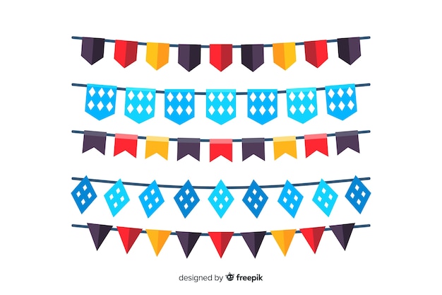 Free vector flat design oktoberfest garland collection