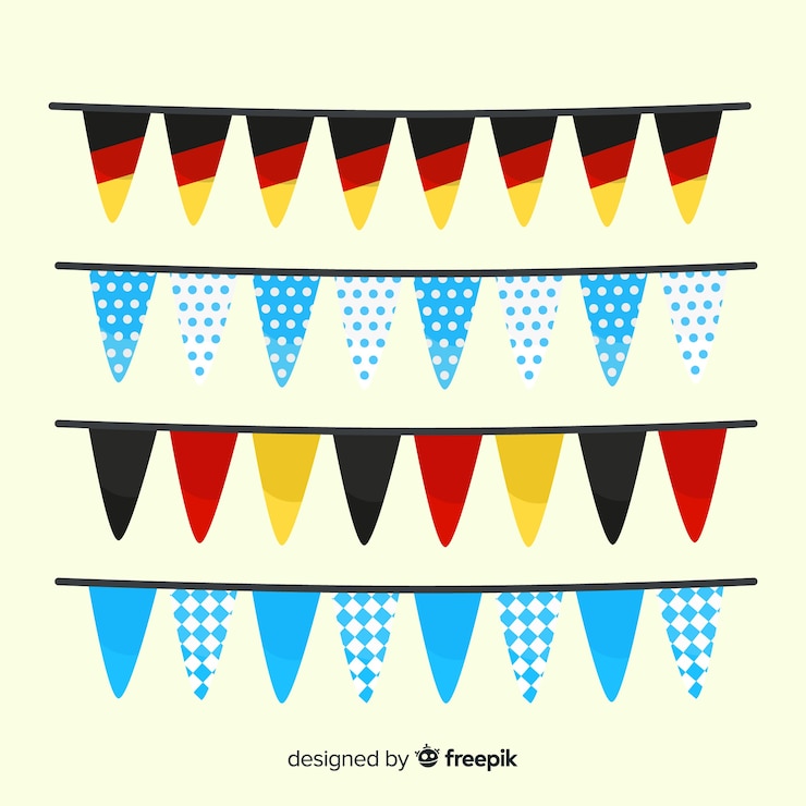 Free Vector flat design oktoberfest garland collection