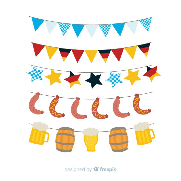 Free Vector flat design oktoberfest garland collection