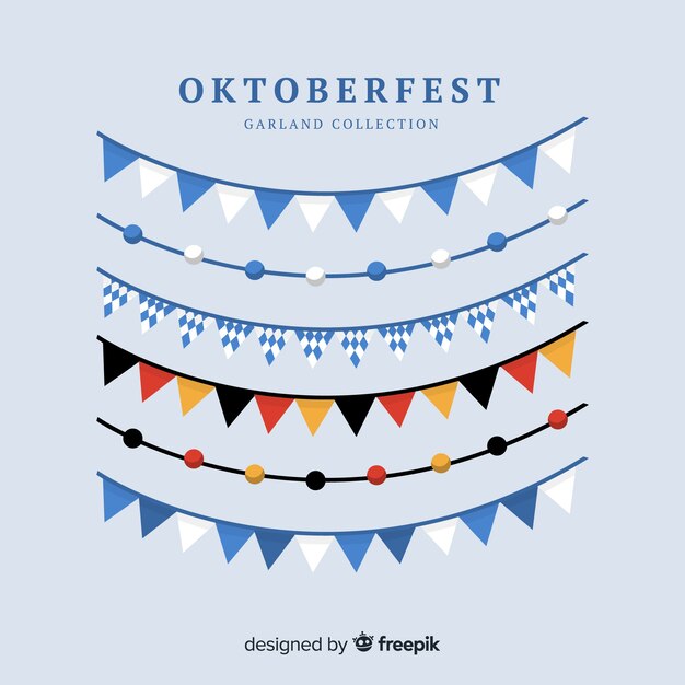 Flat design oktoberfest garland collection