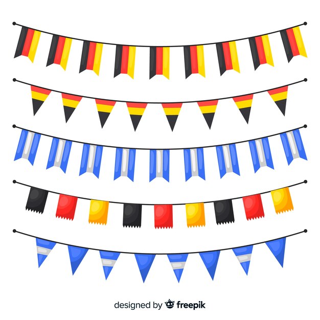 Flat design oktoberfest garland collection