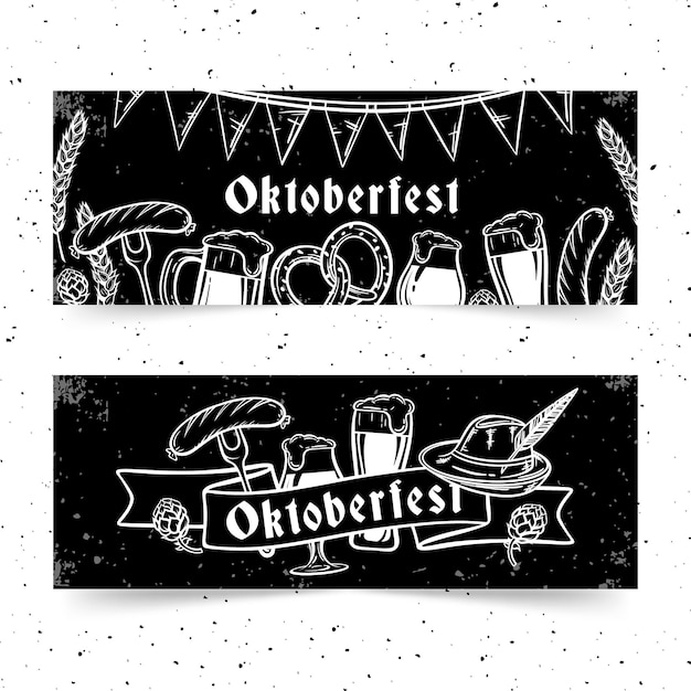 Banner orizzontale oktoberfest design piatto