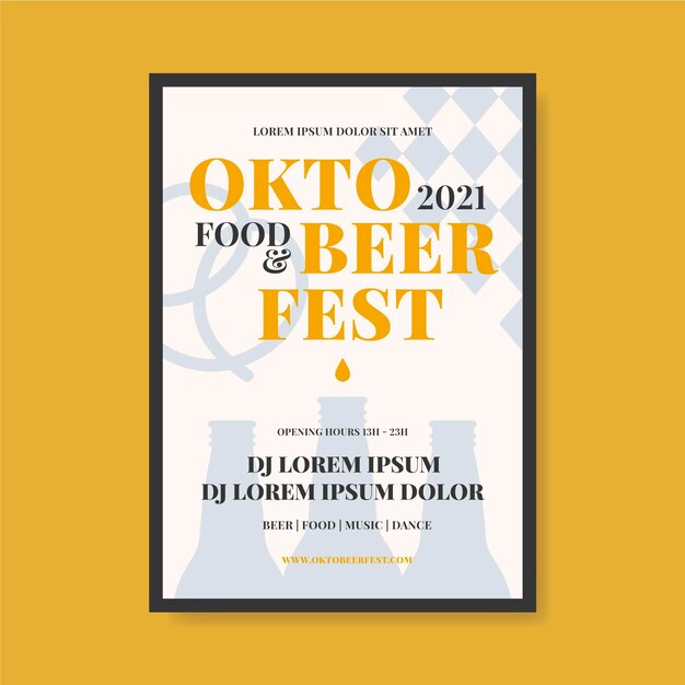 Flat design oktoberfest poster template