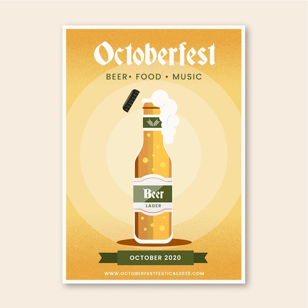 Poster più oktoberfest design piatto