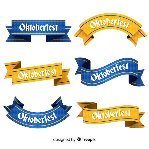 Collezione di nastri più oktoberfest design piatto