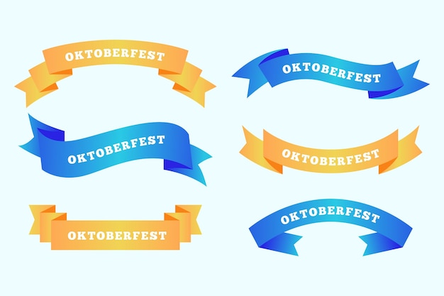 Flat design oktoberfest ribbons collection