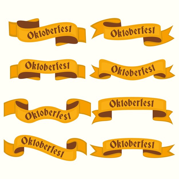 flat design oktoberfest ribbons collection