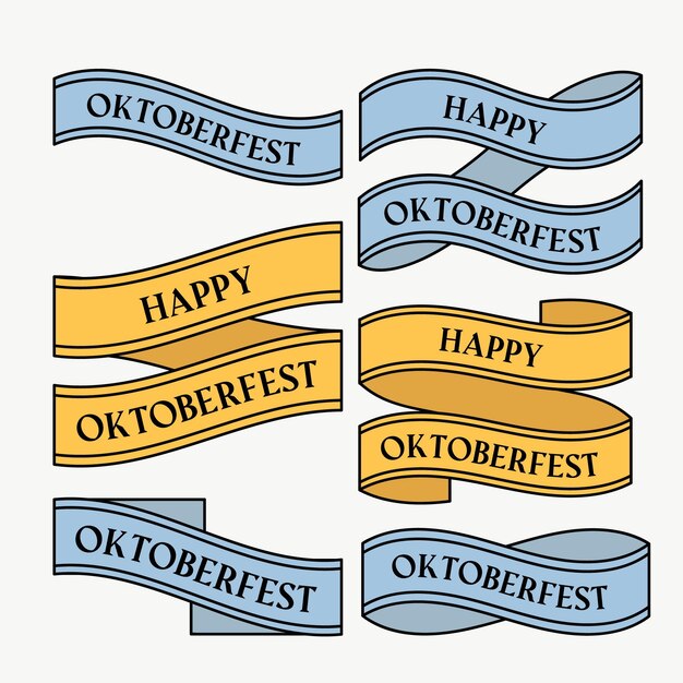 Flat design oktoberfest ribbons