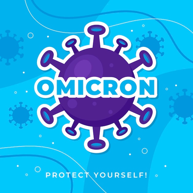 Free vector flat design omicron illustration