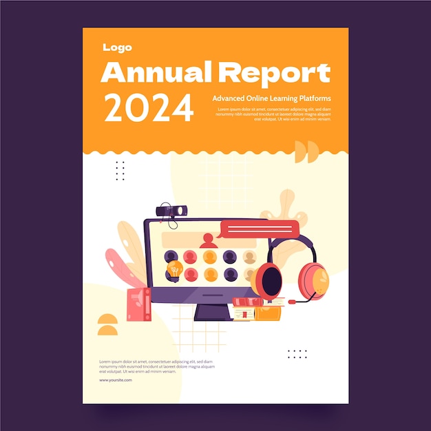 Free vector flat design online college annual report