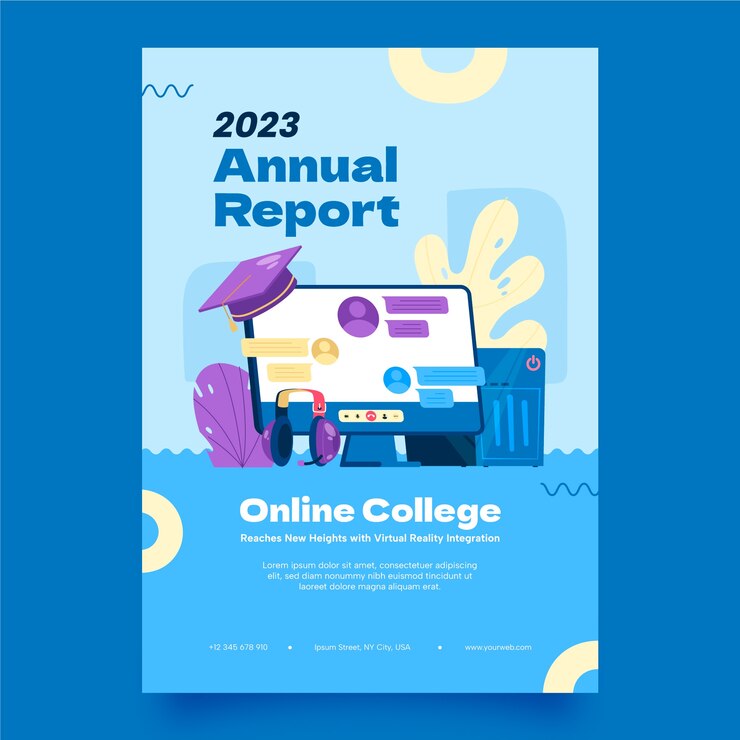 Free Vector flat design online college annual report