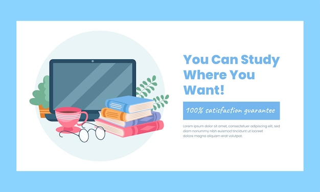 Free vector flat design online college template