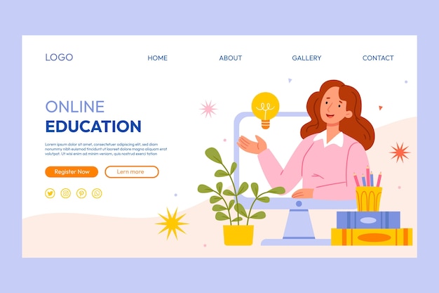 Flat design online college template