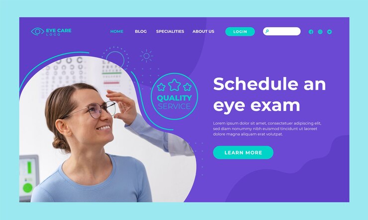 Free Vector flat design ophthalmologist landing page