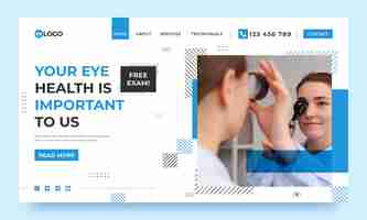 Free vector flat design ophthalmologist landing page