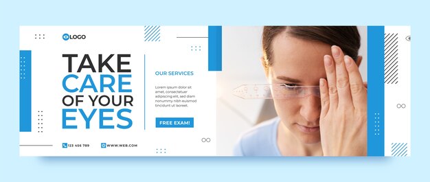 Flat design ophthalmologist twitter header