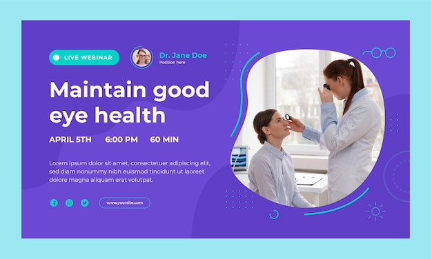 Flat design ophthalmologist webinar template