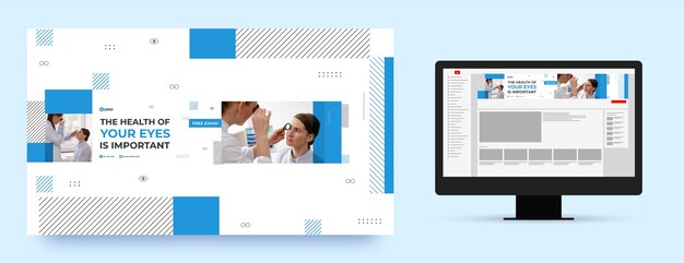 フラットデザイン眼科医youtubeチャンネルアート