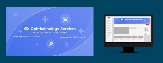 Flat design ophthalmologist youtube channel art